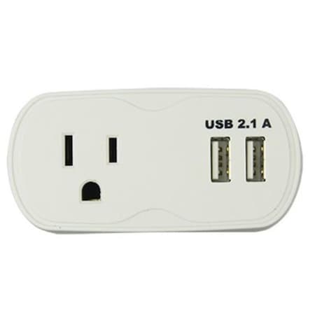 Lightluz Outlet Tap, Surge, USB, 1 Outlet(s) White LI3861772